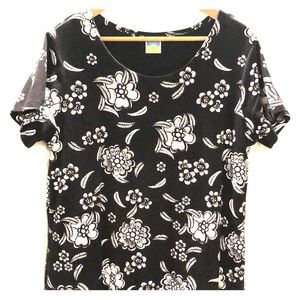 Floral pattern sweatshirt dress